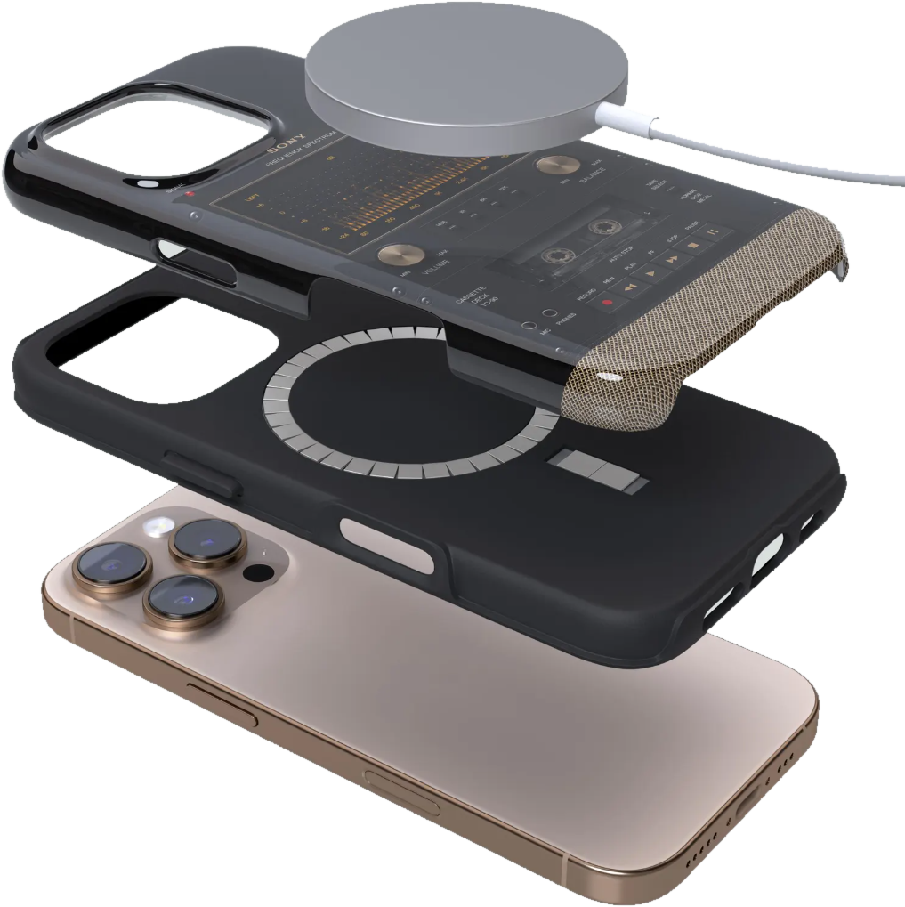 MagSafe wireless-charging tough phone case exploded view