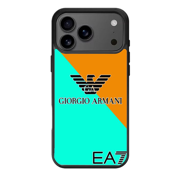 Armani Mint Orange Logo iPhone 17 Case