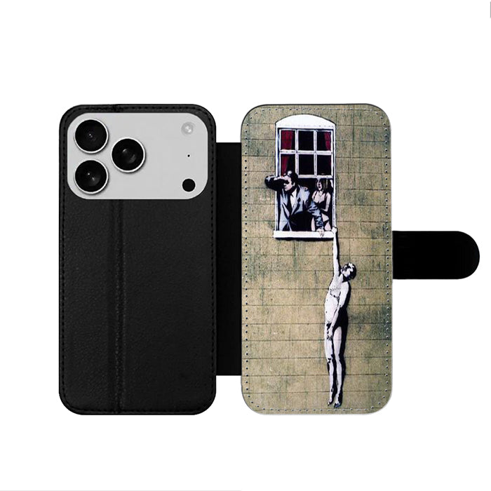 Bansky Street Art iPhone 17 Wallet Case