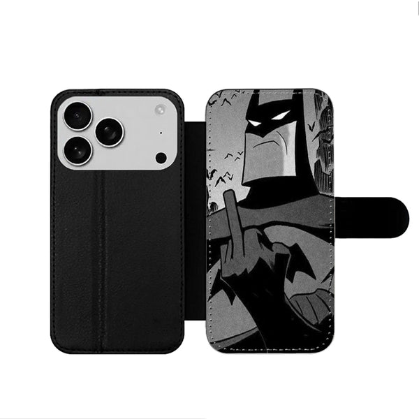 Batman Middle Finger iPhone 17 Wallet Case