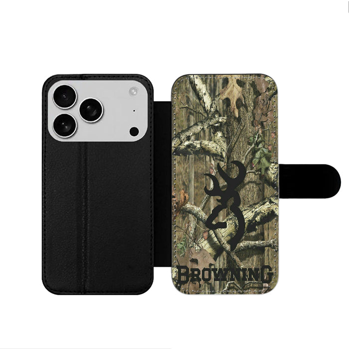 Browning Logo Deer Camo iPhone 17 Wallet Case