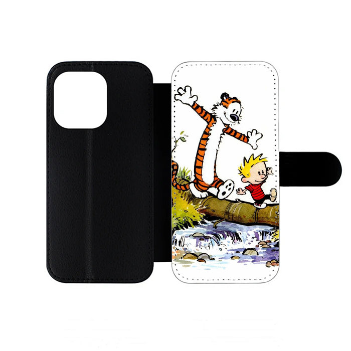 Calvin And Hobbes Run iPhone Wallet Case