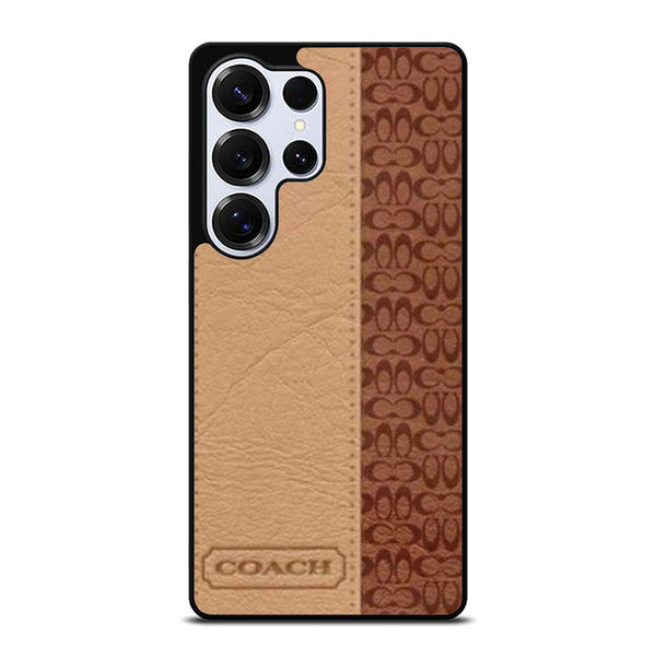 Coach Brown Leatherlogo Samsung S25 Case