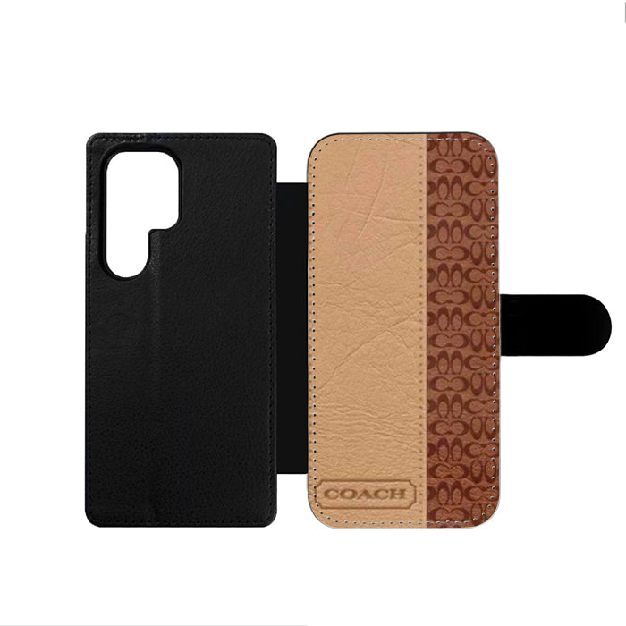 Coach Brown Leatherlogo Samsung Wallet Case