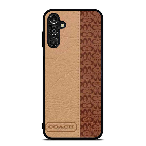 Coach Brown Leatherlogo Samsung A14 Case
