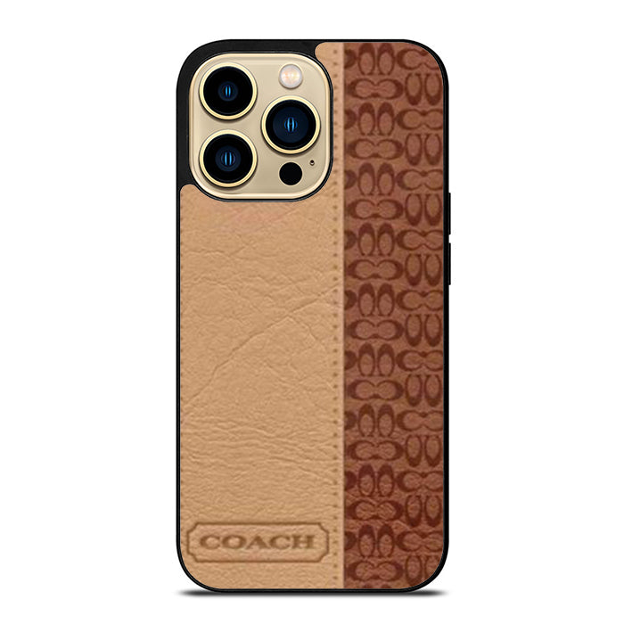 Coach Brown Leatherlogo iPhone 14 Case