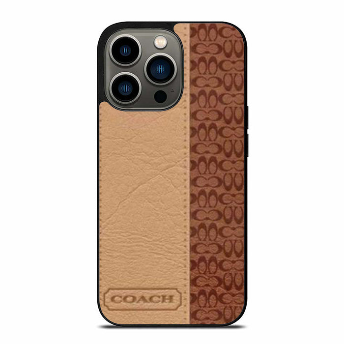 Coach Brown Leatherlogo iPhone 13 Case