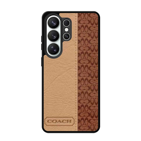 Coach Brown Leatherlogo Samsung S26 Case