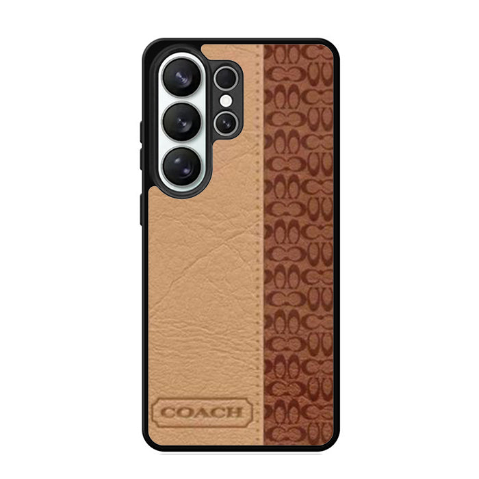Coach Brown Leatherlogo Samsung S26 Case