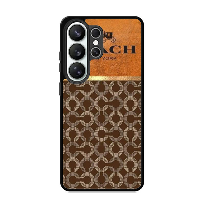 Coach New York Logo Leather Samsung S26 Case