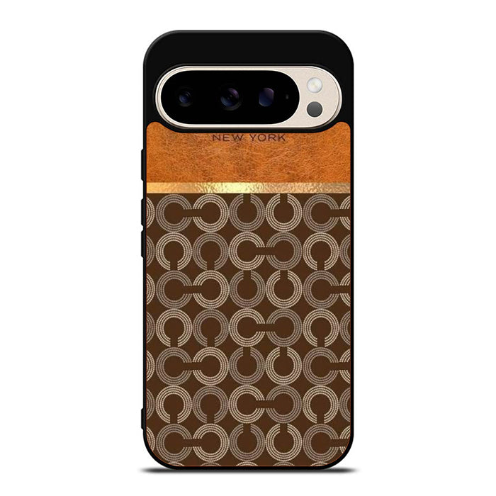 Coach New York Logo Leather Google Pixel 9 Case