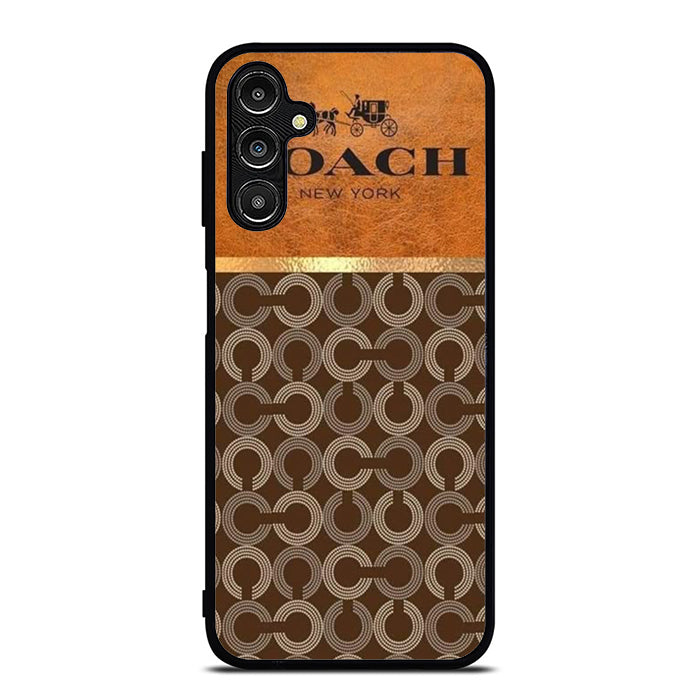 Coach New York Logo Leather Samsung A14 Case