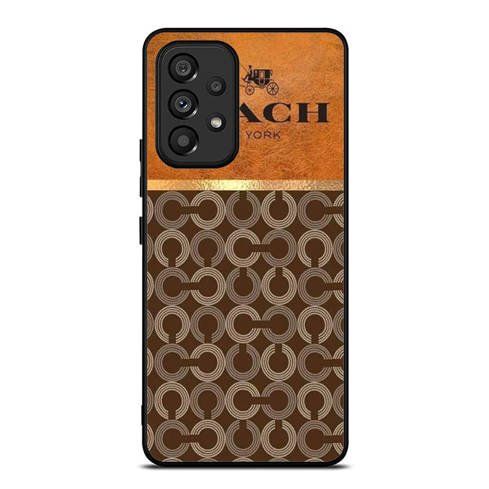 Coach New York Logo Leather Samsung A53 Case