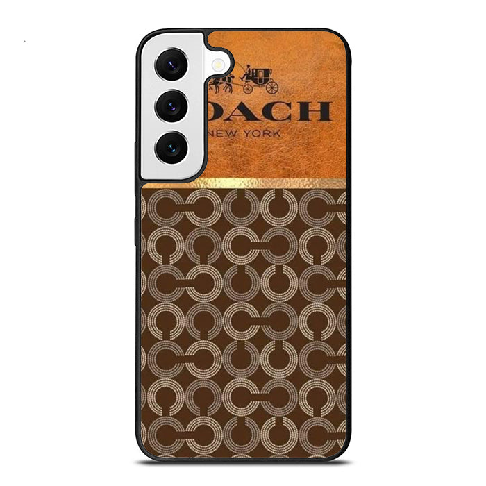 Coach New York Logo Leather Samsung S21 Case