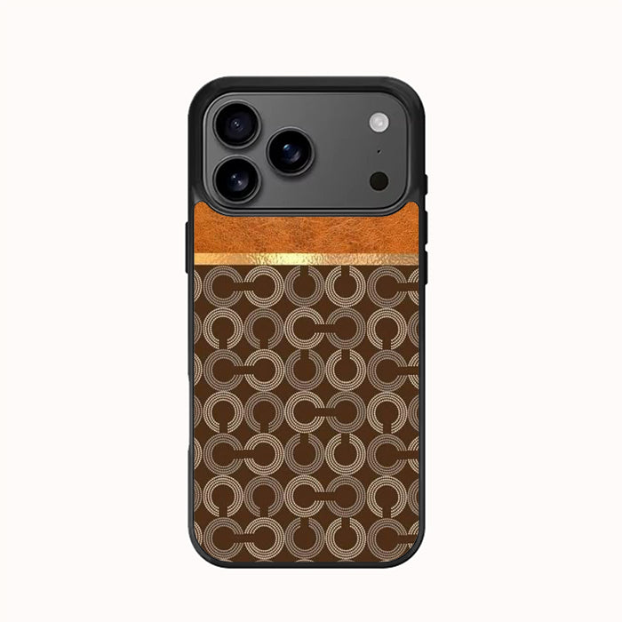 Coach New York Logo Leather iPhone 18 Case