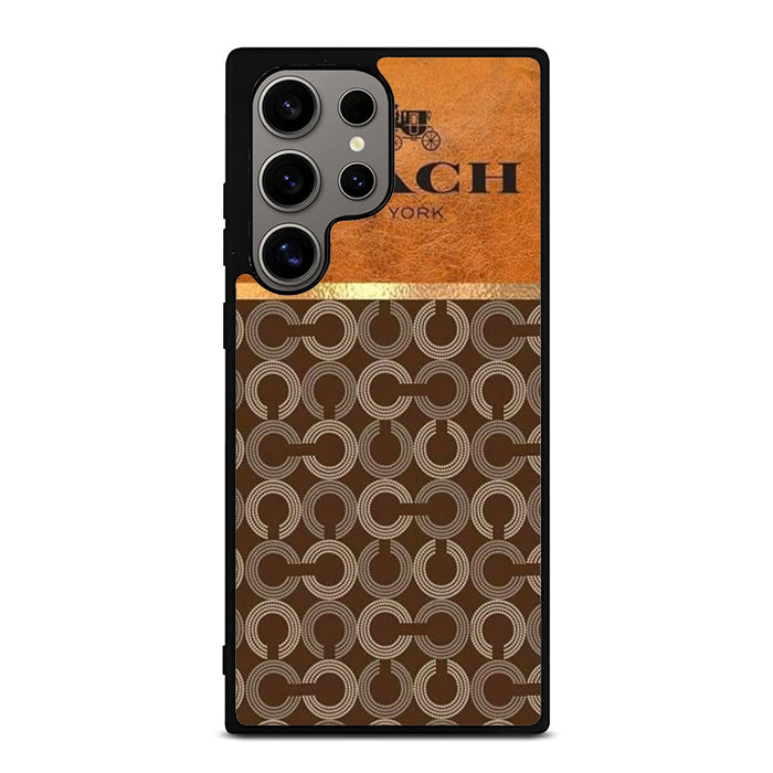 Coach New York Logo Leather Samsung S23 Case