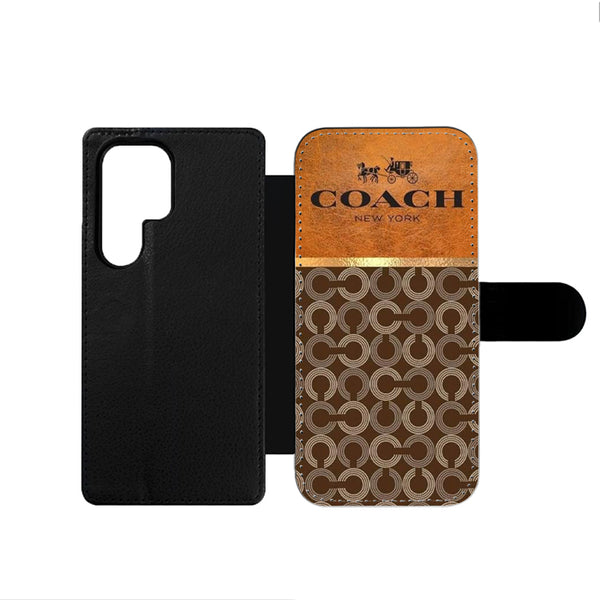 Coach New York Logo Leather Samsung Wallet Case