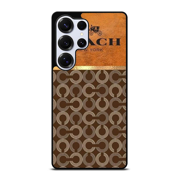 Coach New York Logo Leather Samsung S25 Case