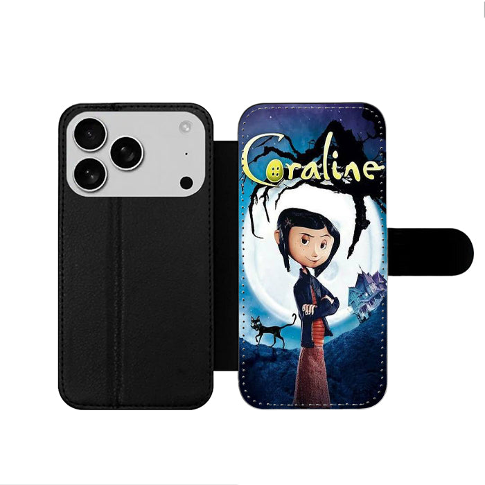 Coraline Cartoon Dark Horror iPhone 17 Wallet Case