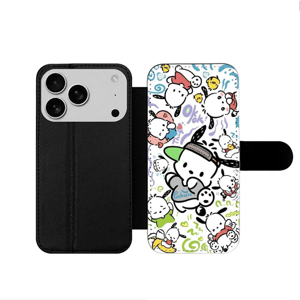 Cute Pochacco iPhone 17 Wallet Case