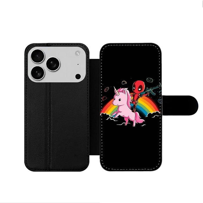 Deadpool Unicorn Rainbow iPhone 17 Wallet Case