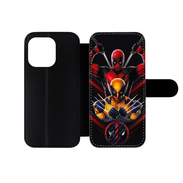 Deadpool Vs Wolverine Poster iPhone Wallet Case
