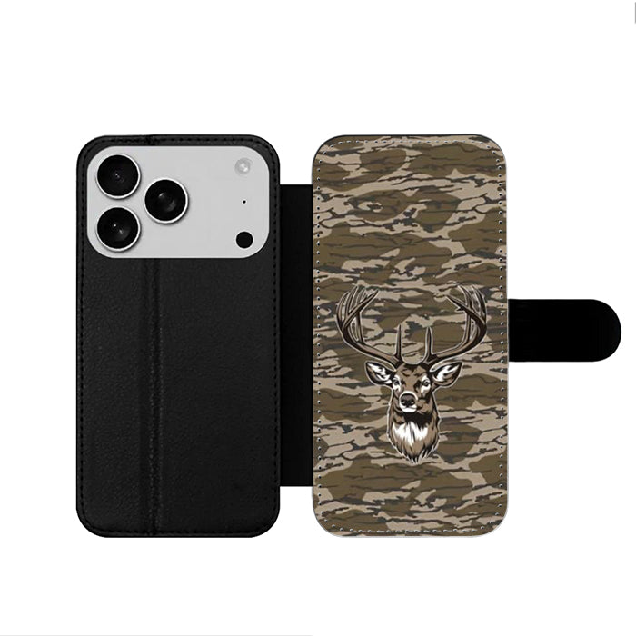 Deer Hunting Camo iPhone 17 Wallet Case