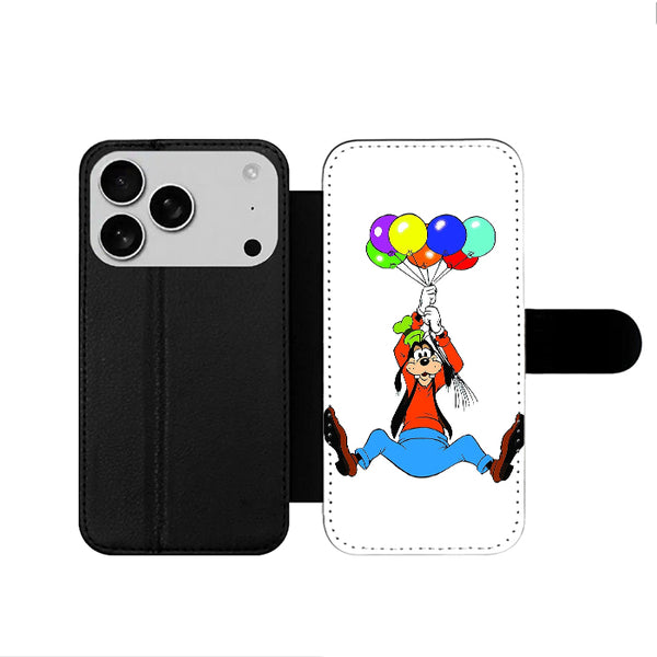 Goofy Balloons Disneyland Cartoon iPhone 17 Wallet Case