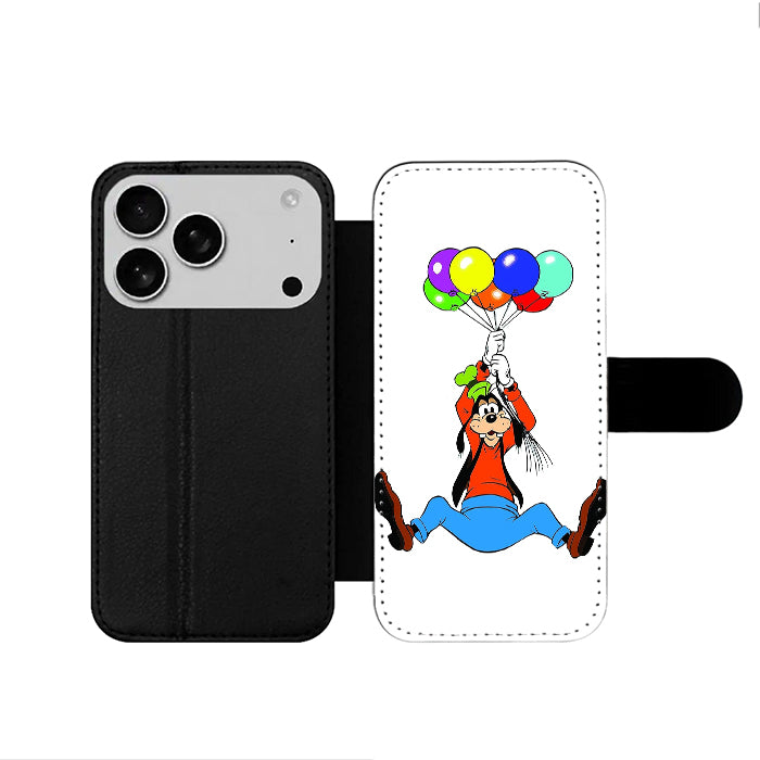 Goofy Balloons Disneyland Cartoon iPhone 17 Wallet Case