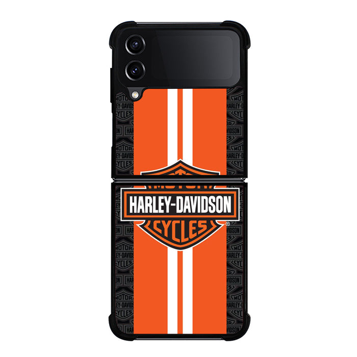 Harley Davidson Towel Orange Racing Stripes Samsung Z Flip Case