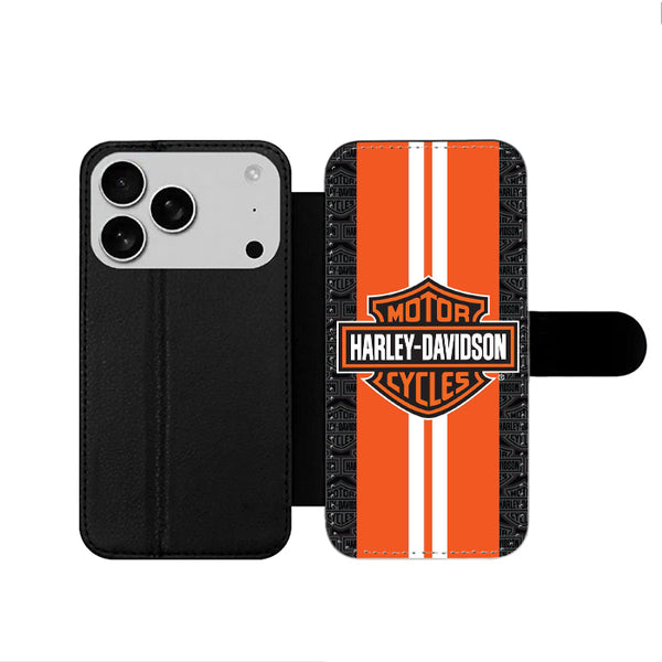Harley Davidson Towel Orange Racing Stripes iPhone 17 Wallet Case