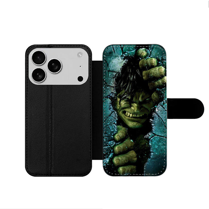 Incredible Hulk Cracked iPhone 17 Wallet Case