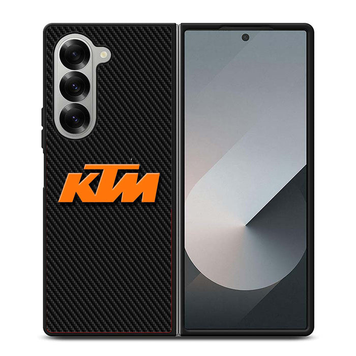 Ktm Orange Logo Carbon Samsung Z Fold Case