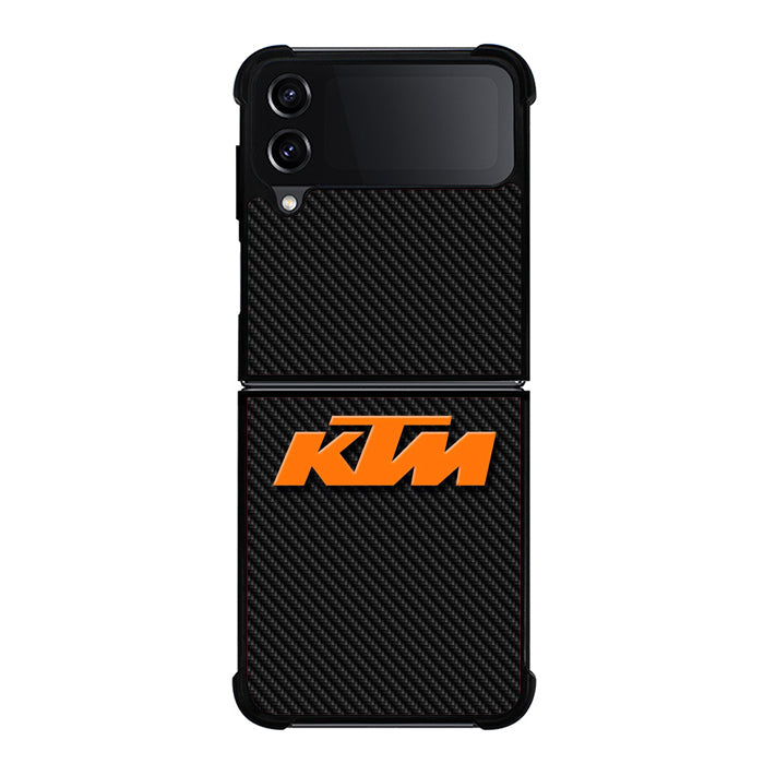 Ktm Orange Logo Carbon Samsung Z Flip 4 Case