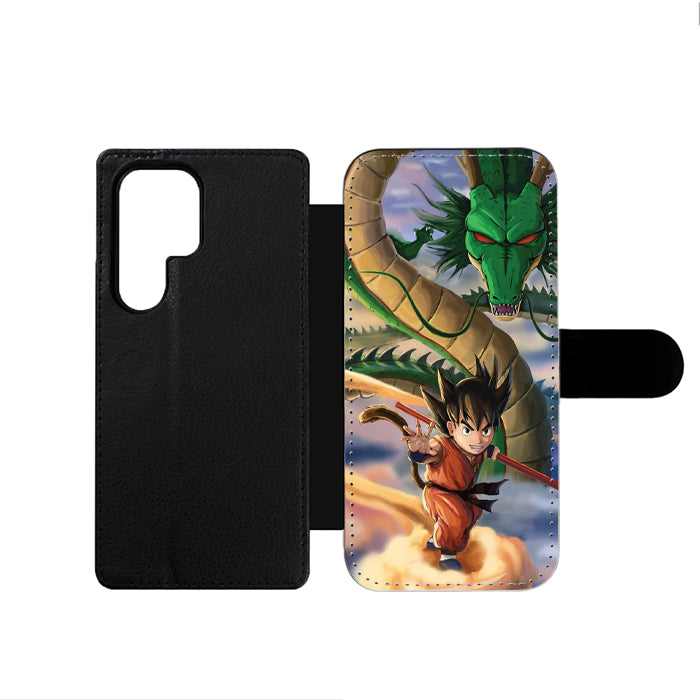 Kid Goku And Shenron Samsung Wallet Case