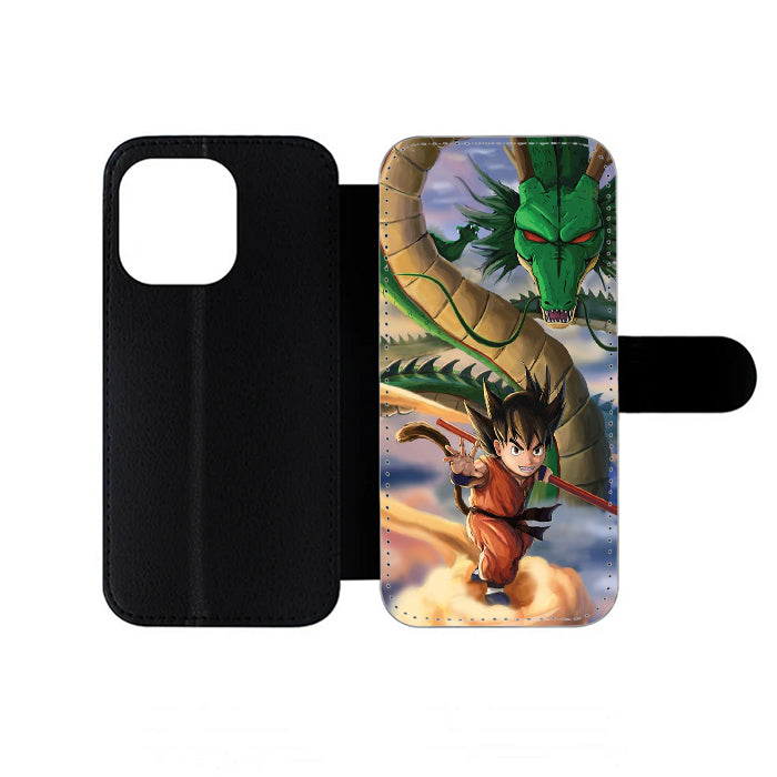Kid Goku And Shenron iPhone Wallet Case