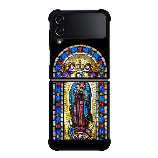 Lady Virgin Guadalupe Stained Glass Samsung Z Flip Case