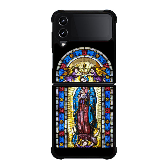 Lady Virgin Guadalupe Stained Glass Samsung Z Flip Case