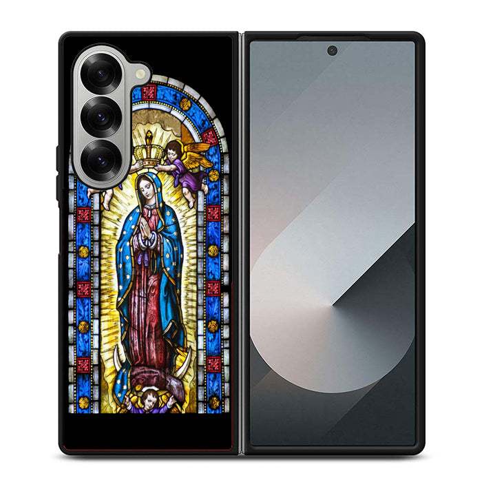 Lady Virgin Guadalupe Stained Glass Samsung Z Fold Case