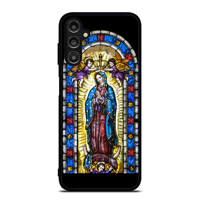 Lady Virgin Guadalupe Stained Glass Samsung A14 Case