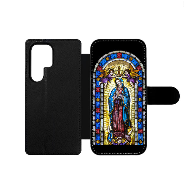 Lady Virgin Guadalupe Stained Glass Samsung Wallet Case