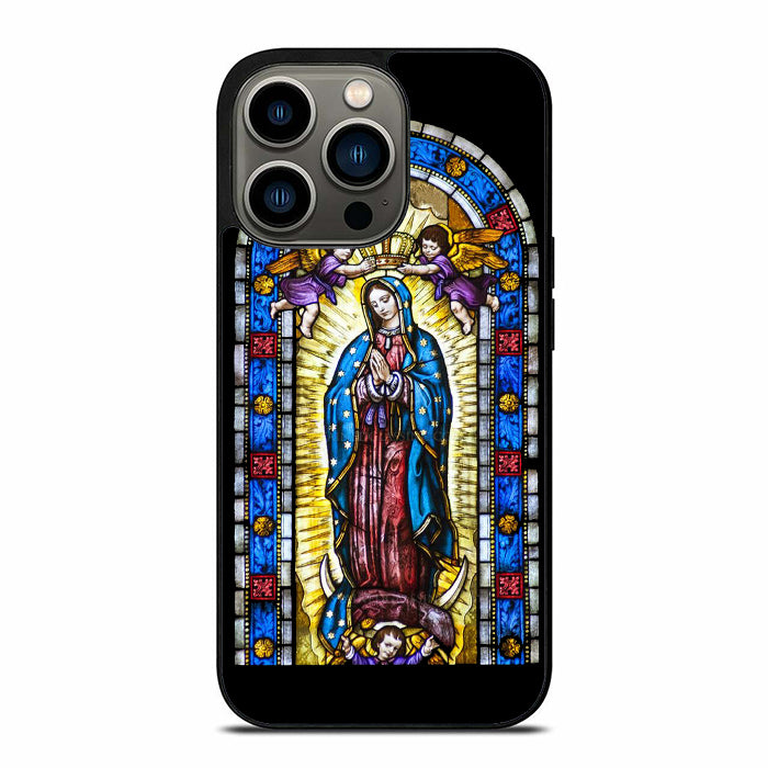Lady Virgin Guadalupe Stained Glass iPhone 13 Case