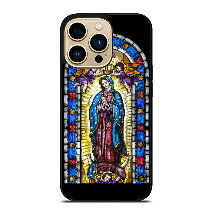 Lady Virgin Guadalupe Stained Glass iPhone 15 Case