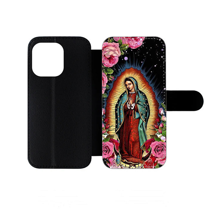Lady Guadalupe Flower iPhone Wallet Case