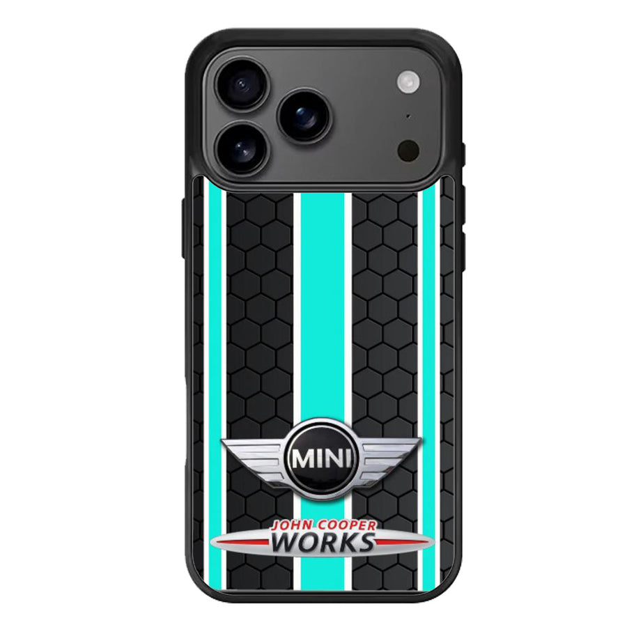 Mini Cooper Mint Black Stripe iPhone 17 Case