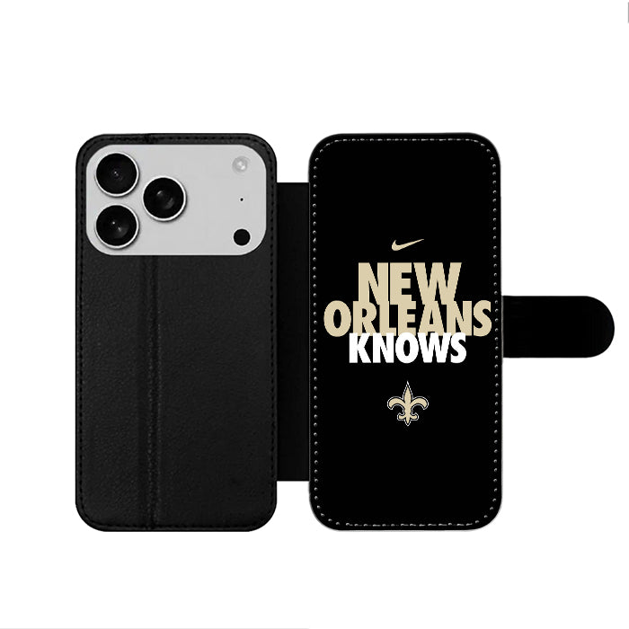 New Orleans Saints Nike iPhone 17 Wallet Case