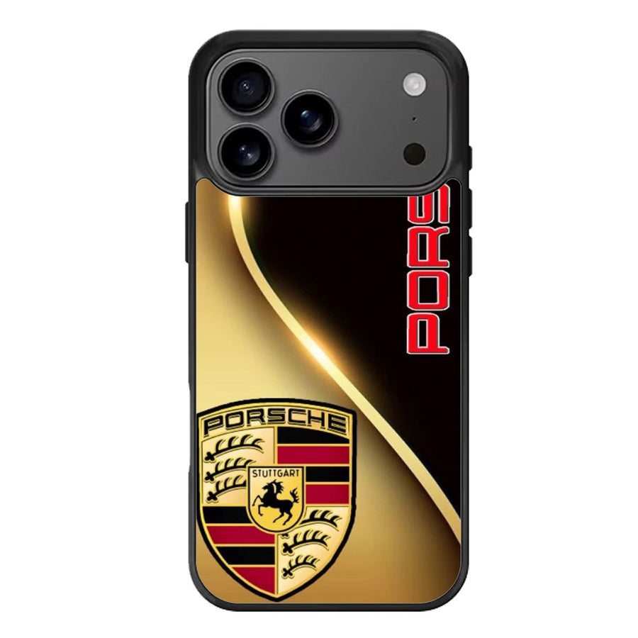 Porsche Metallic Golden Logo iPhone 17 Case