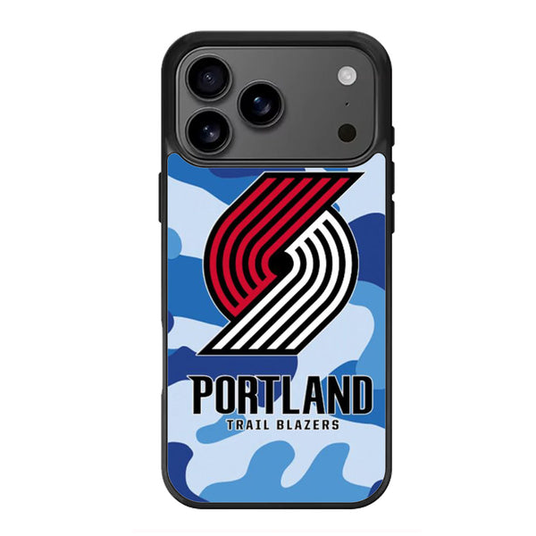 Portland Trail Blazers Blue Camo iPhone 17 Case