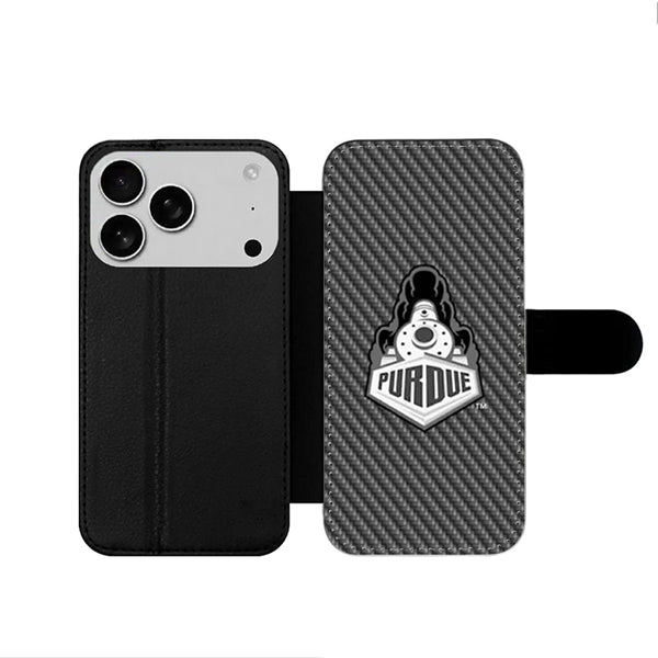 Purdue Boilermakers Carbon iPhone 17 Wallet Case