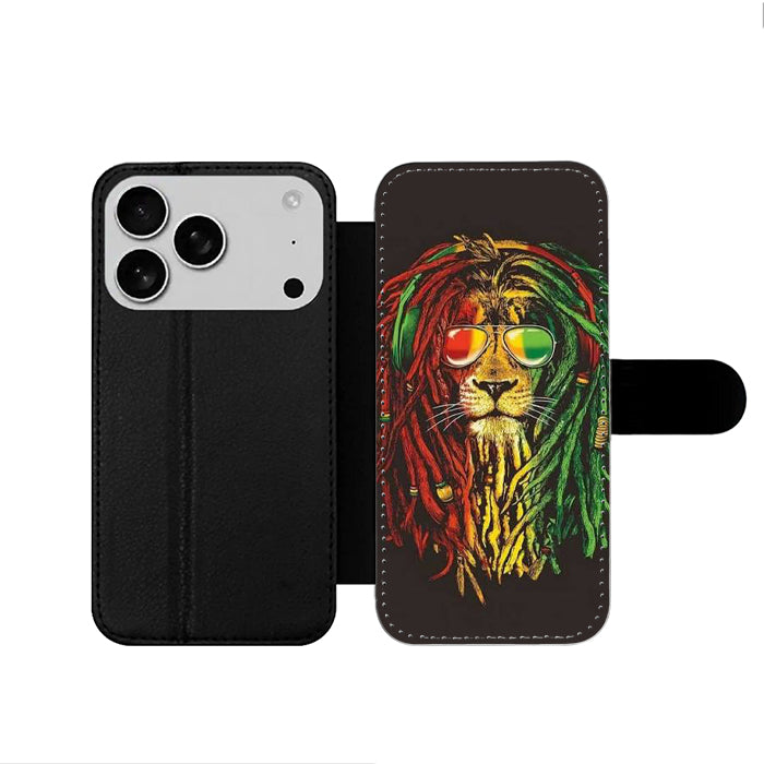 Rasta Lion Reggae Bob Marley iPhone 17 Wallet Case